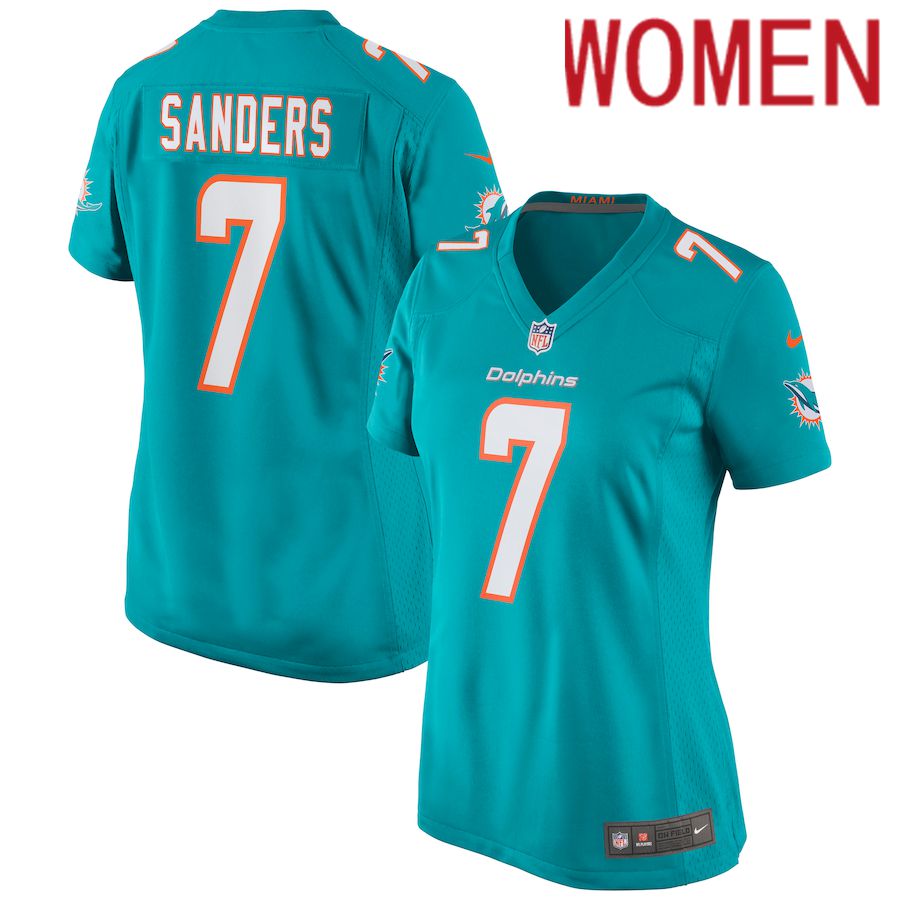 Women Miami Dolphins #7 Jason Sanders Nike Green Game NFL Jersey